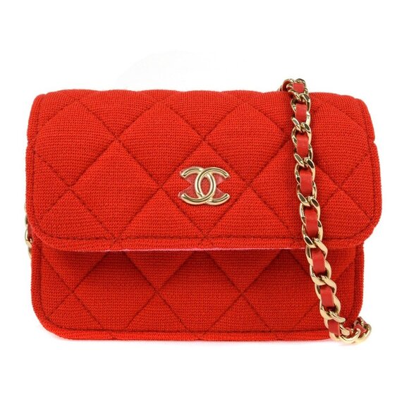 Chanel Red Wool Straight Flap Shoulder Bag NQ00111 - Picture 1 of 6